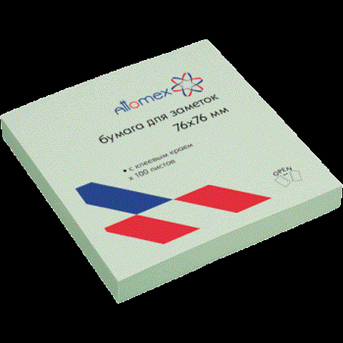 Стикеры 76х76 мм 100л. Attomex 2010711 зеленая