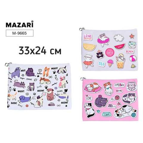 Папка - конверт А4 на молнии Mazari М-9665 Cuties Папка - конверт А4 на молнии Mazari М-9665 Cuties