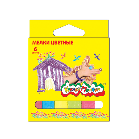 Мел цветной 6 цв. квадратный Каляка Маляка МЦКМ06
