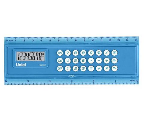 Калькулятор-линейка UNIEL UK-52B 8-разр. синий