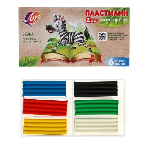 Пластилин  6 цв. Луч ZOO 90 гр. 30С 1810-08 