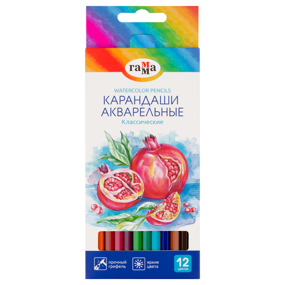Карандаши цв. 12 цв. акварельные Гамма Классические WP12_042026