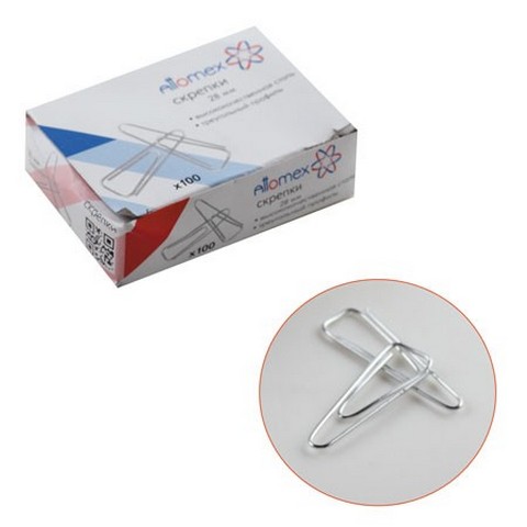 Скрепки 28 мм 100 шт Attomex 4135305 треугольн.