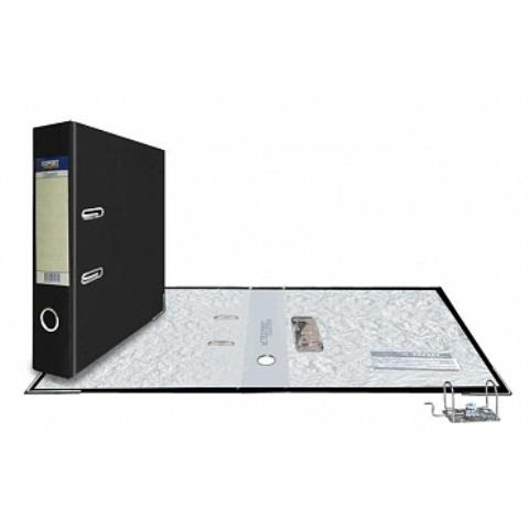 Папка - регистратор 75 мм PVC EC1012215 черный разб. металлический кант