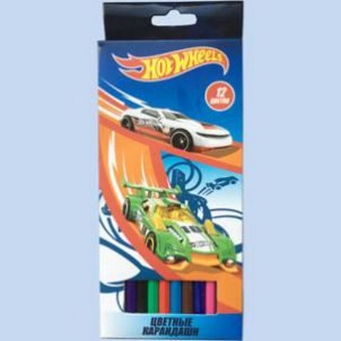 Карандаши цв. 12 цв. пластиковые Centrum Hot Wheels 88771 Карандаши цв. 12 цв. пластиковые Centrum Hot Wheels 88771