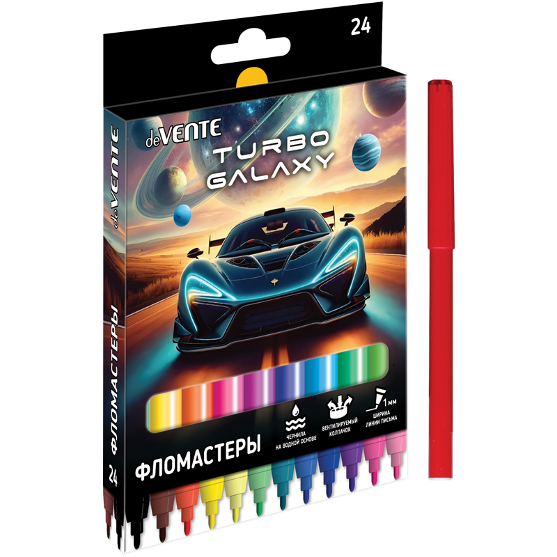 Фломастер 24 цв. deVENTE  Turbo Galaxy картон.короб. 5083627
