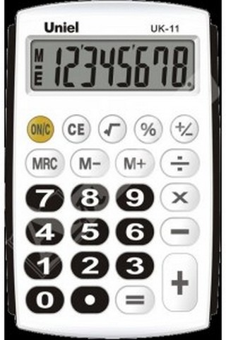 Калькулятор карман. UNIEL UK-11К 8 разр. белый