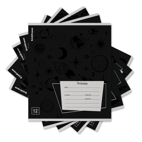 Тетрадь 12 л. (клетка) ErichKrause Black Pattern MIX 60534 Тетрадь 12 л. (клетка) ErichKrause Black Pattern MIX 60534