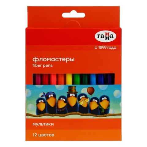 Фломастер 12 цв. Гамма Мультики смываемые 120822_12 Фломастер 12 цв. Гамма Мультики смываемые 120822_12