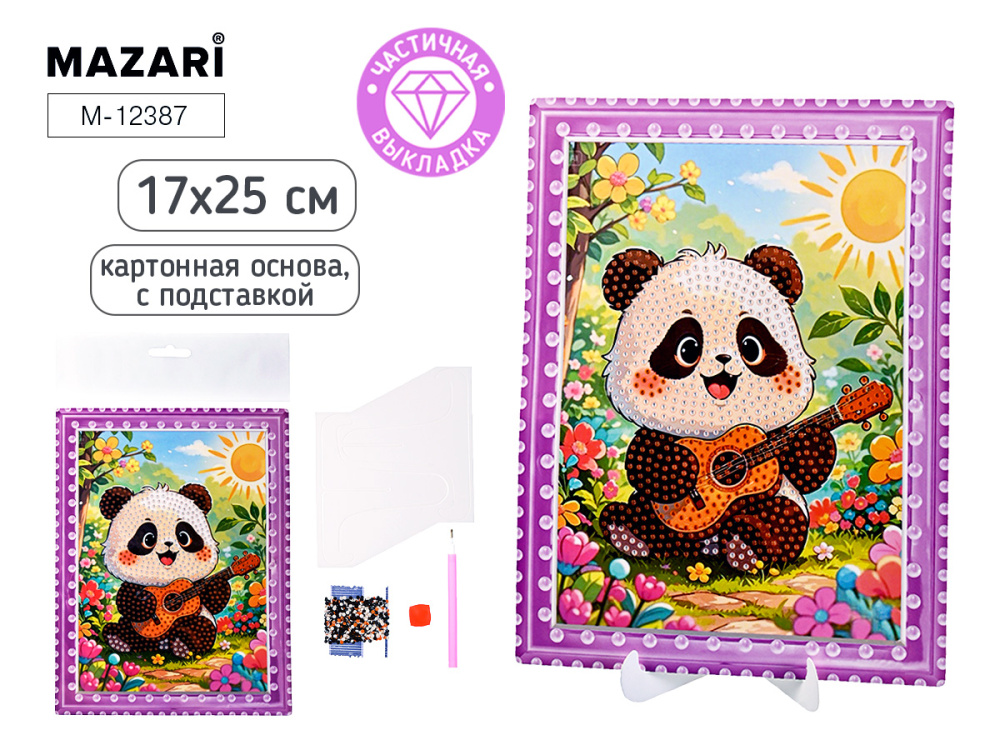 Мозаика алмазная 17х25 Панда М-12387