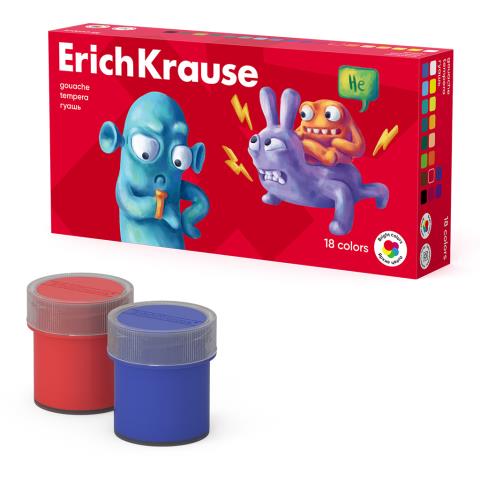Гуашь 18 цв. 20 мл ErichKrause Jolly Friends 61416