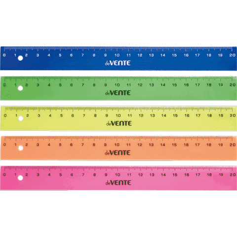 Линейка пластмас. 20 см deVENTE 5091808 цветная ассорти