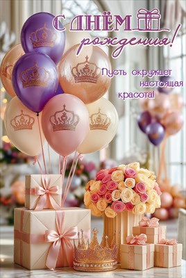 50001820 Открытка С Днем рождения! А5 с текстом