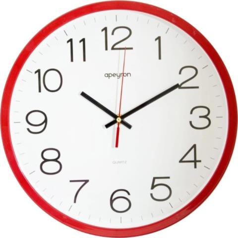Часы настенные Apeyron круглые красная рамка PL 1712 505
