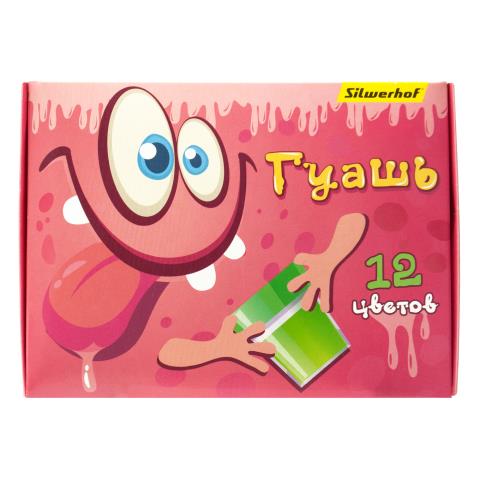 Гуашь 12 цв. 20 мл Silwerhof Монстрики 1835522 Гуашь 12 цв. 20 мл Silwerhof Монстрики 1835522