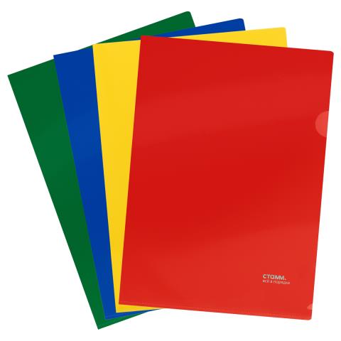 Папка-уголок А4 СТАММ 180мкм непрозрачная ассорти ММ-31320