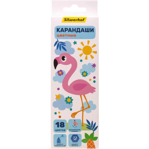 Карандаши цв. 18 цв. Silwerhof Веселые друзья 1830194 дерево Карандаши цв. 18 цв. Silwerhof Веселые друзья 1830194 дерево