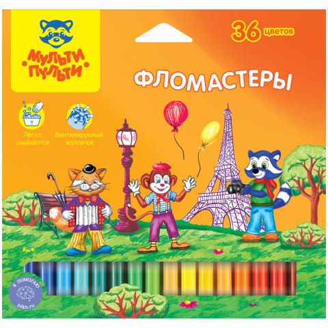 Фломастер 36 цв. Мульти-Пульти Енот во Франции 16674