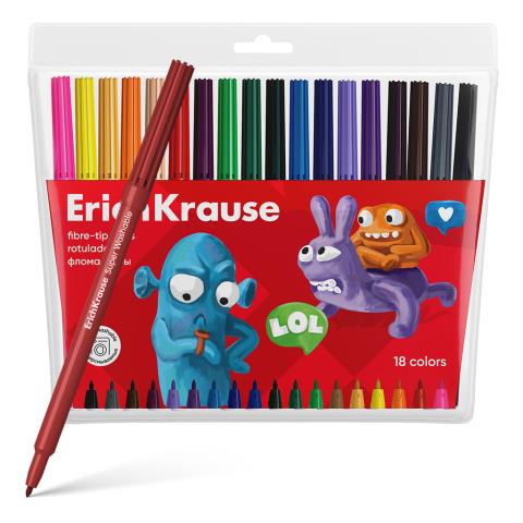 Фломастер 18 цв. ErichKrause Jolly Friends 61832 Фломастер 18 цв. ErichKrause Jolly Friends 61832