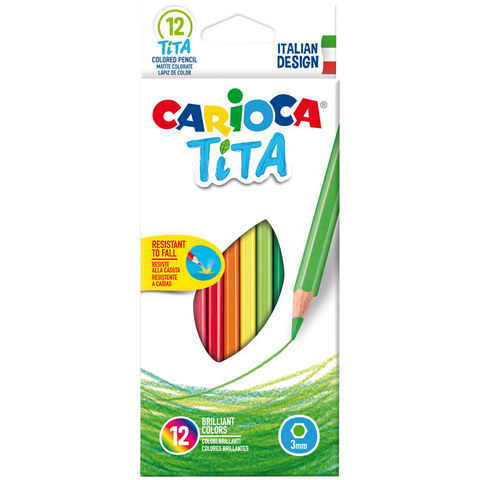 Карандаши цв. 12 цв. Carioca Tita 42793 пластик