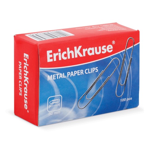 Скрепки 50 мм 100 шт ERICH KRAUSE никелир. 7857