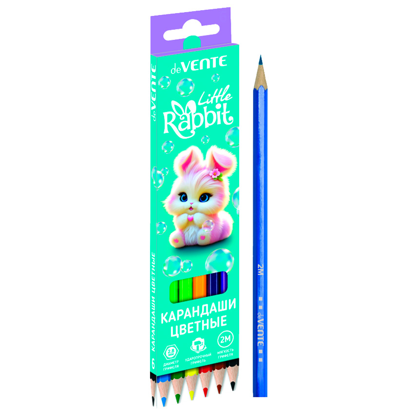 Карандаши цв. 6 цв. deVENTE Little Rabbit 2М 5021619