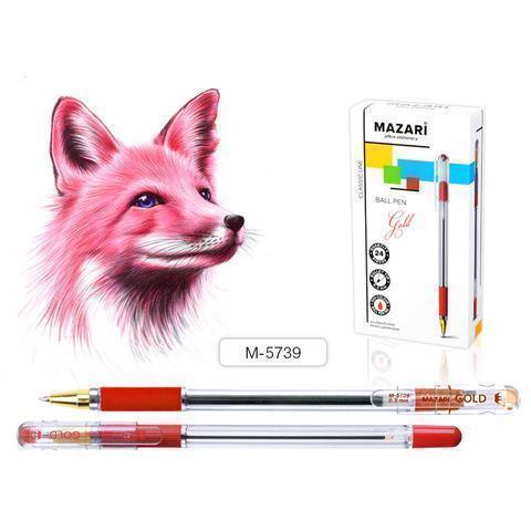 Ручка шариковая 0,5 GOLD М-5739-72 красная