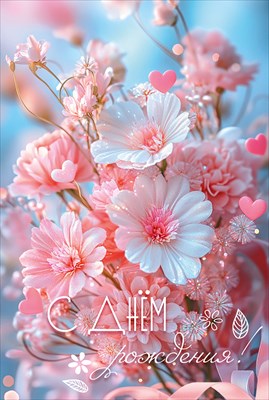 50001858 Открытка С Днем рождения! А5 с текстом