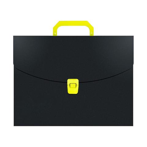 Портфель Бюрократ Black Opal BLPP01YEL 1 отдел. A4 пластик 0.7мм черный/желтый 1481699