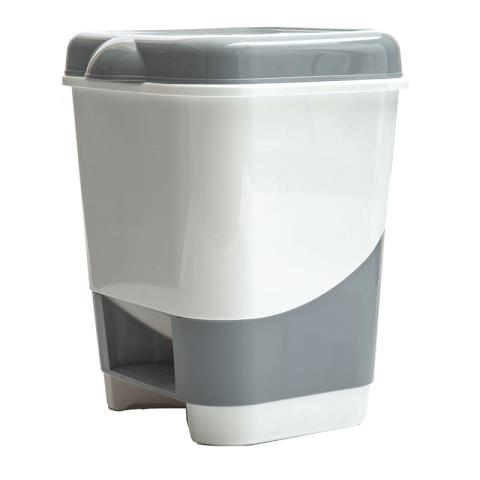 Ведро-контейнер для мусора OfficeClean 20 л. с педалью пластик серое 299882