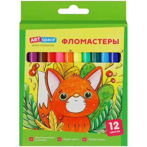 Фломастер 12 цв. ArtSpace Милые зверушки 26902