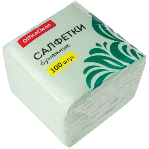 Салфетки бумажные OfficeClean 24х24 зеленые 100 шт. 255443 Салфетки бумажные OfficeClean 24х24 зеленые 100 шт. 255443