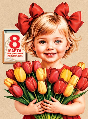 Плакат 0-02-8067 8 Марта Международный женский день А2