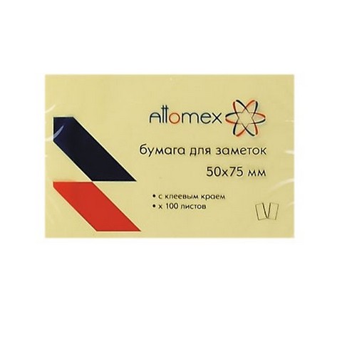 Стикеры 51х76 мм 100л. Attomex 2010301 желтый Стикеры 51х76 мм 100л. Attomex 2010301 желтый