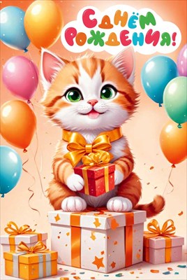 70001396 Открытка С Днем рождения! А5 с текстом 
