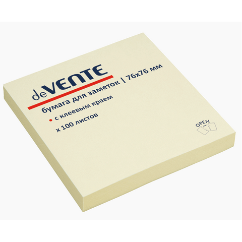 Стикеры 76*76 мм  100л. deVENTE 2010325 желтая