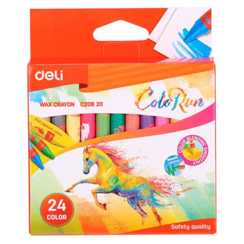 Карандаши восковые 24 цв. Deli EC20820 Colorun СРОКИ