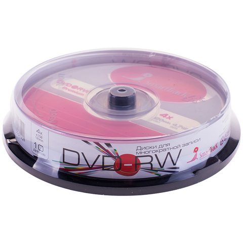 Диск DVD+RW Smart Track 4х Cake Box УПАКОВКА 10шт 000302