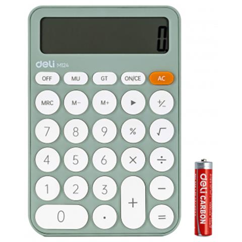 Калькулятор настольный Deli EM124GREEN 12 разр. 105x158x28мм зеленый 