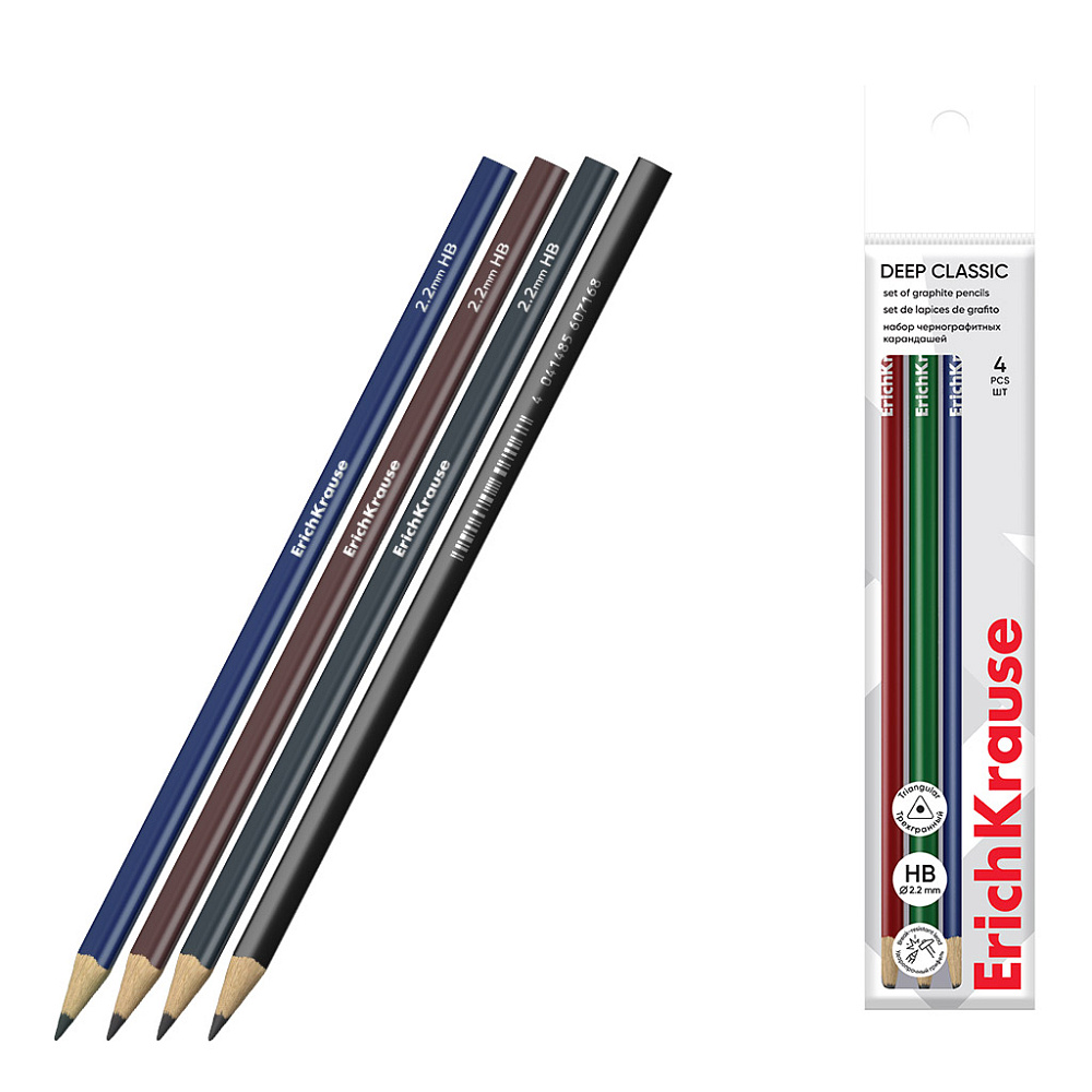 Карандаши набор 4 шт. ErichKrause Deep Classic 60717 РАСПРОДАЖА Карандаши набор 4 шт. ErichKrause Deep Classic 60717 РАСПРОДАЖА