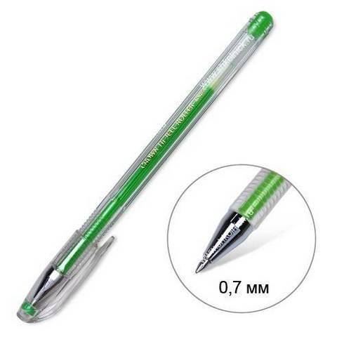 Ручка гелевая CROWN светло-зел.