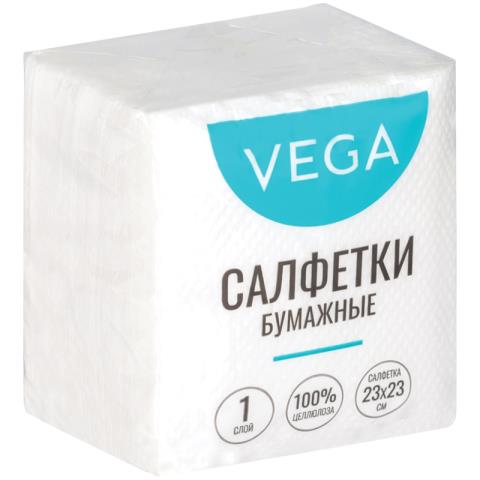 Салфетки бумажные Vega 23х23 белые 80 шт. 1сл. 315615