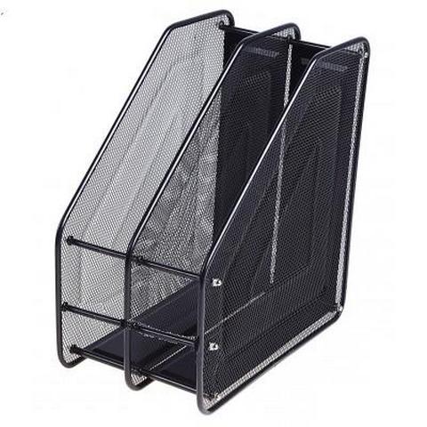 Лоток вертикальный 2 отд. металлич. черный 9303