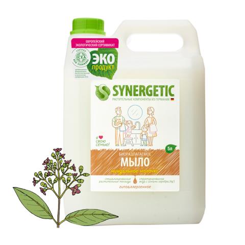 Мыло жидкое Synergetic Миндальное молочко 5 л. канистра 105506 Мыло жидкое Synergetic Миндальное молочко 5 л. канистра 105506