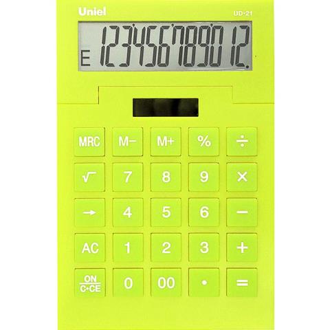 Калькулятор настольный UNIEL UD-21N 12 разр. салатовый подъем. дисплей 178х118х25  