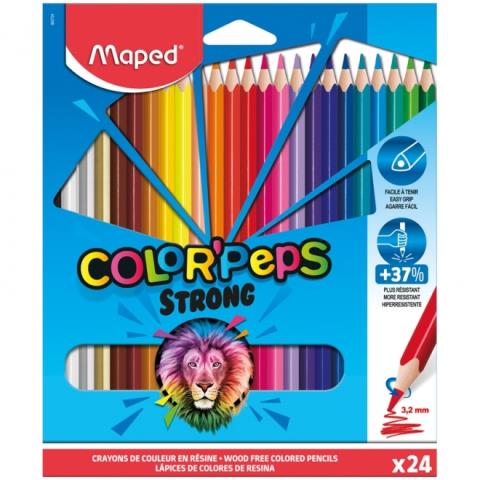 Карандаши цв. 24 цв. пластиковые Maped STRONG 862724 Карандаши цв. 24 цв. пластиковые Maped STRONG 862724