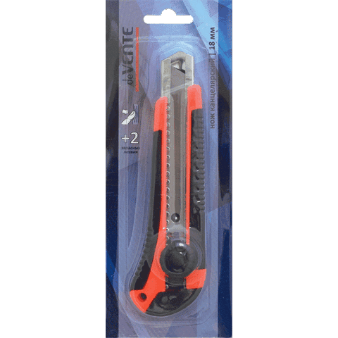 Нож канц. 18 мм deVENTE 4090403 с зап. лезвиями