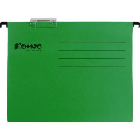 Подвесная папка Комус Foolscap зеленая, до 200л 162438 25шт/уп
