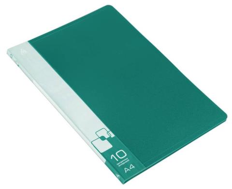 Папка с 10 карманами Бюрократ 816924 зеленый