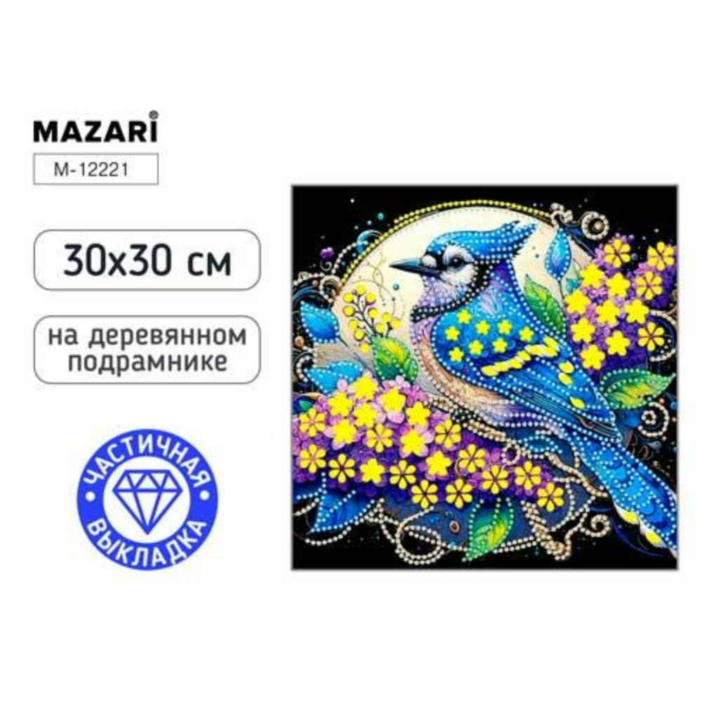 Мозаика алмазная 30х30 Птица М-12221
